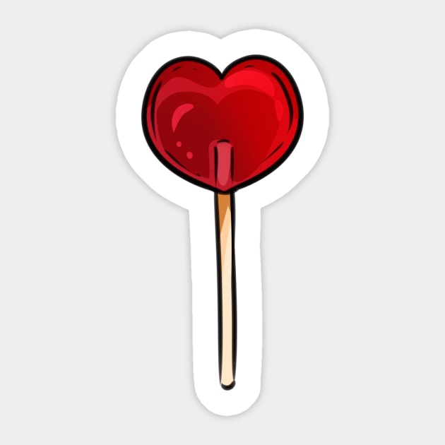 Heart Lollypop Sticker by oixxoart